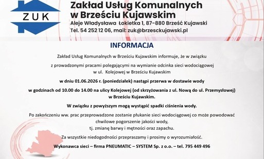 Zdjęcie do Komunikat dla mieszkańc&oacute;w - przerwa w dostawie wody