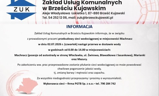 Zdjęcie do Komunikat dla mieszkańc&oacute;w - przerwa w dostawie wody