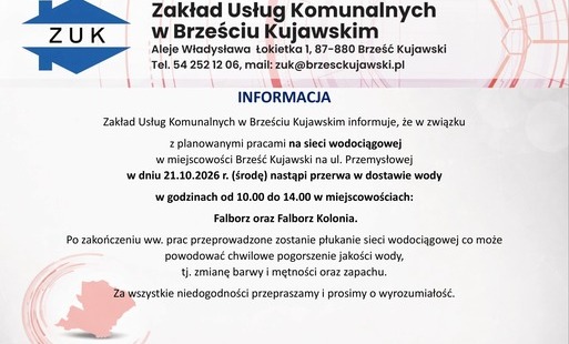 Zdjęcie do Komunikat dla mieszkańc&oacute;w - przerwa w dostawie wody